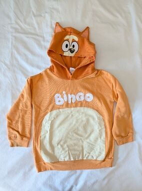Bingo Orange Kids Hoodie with Character Hood Bluey 7-8